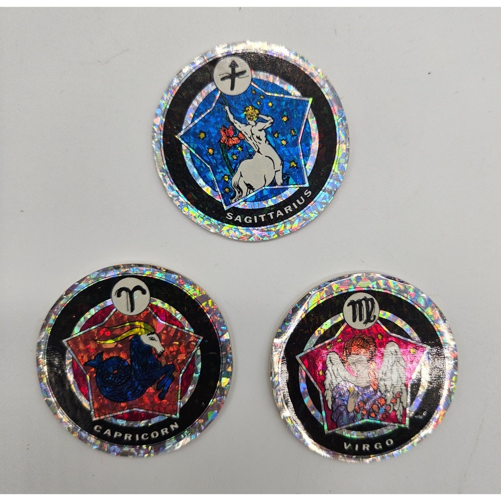 Zodiac Horoscope Astrology Stickers Lot Sagittarius Capricorn‎ Virgo Shiny